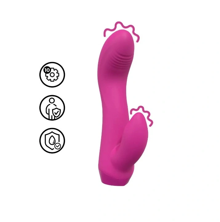 Vibrator Mini Curved Rabbit, 10 Moduri Vibratii, Silicon, USB, Roz, 13.5 cm, Nr. 1, Erotic24.ro
