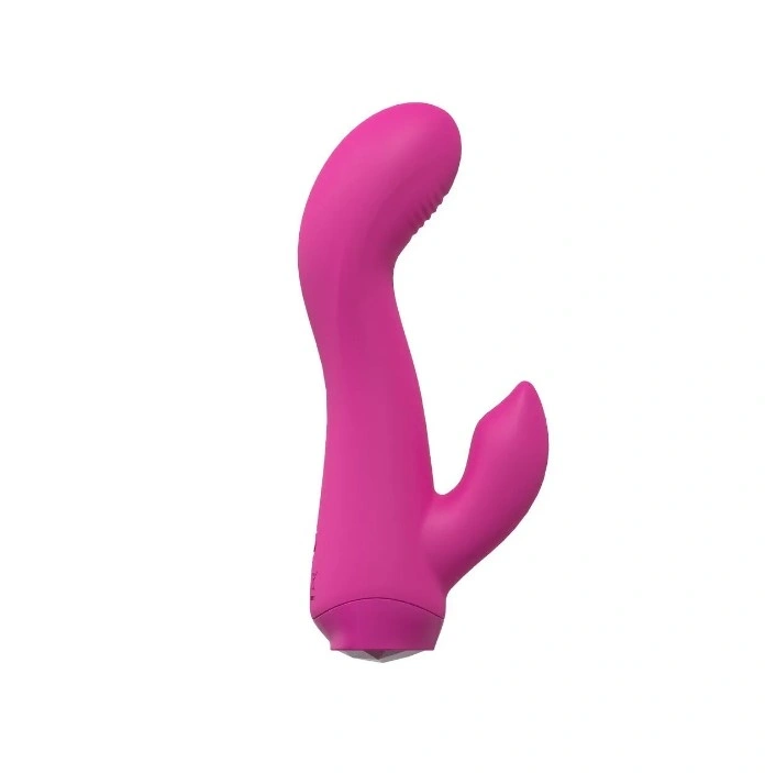 Vibrator Mini Curved Rabbit, 10 Moduri Vibratii, Silicon, USB, Roz, 13.5 cm, Nr. 2, Erotic24.ro