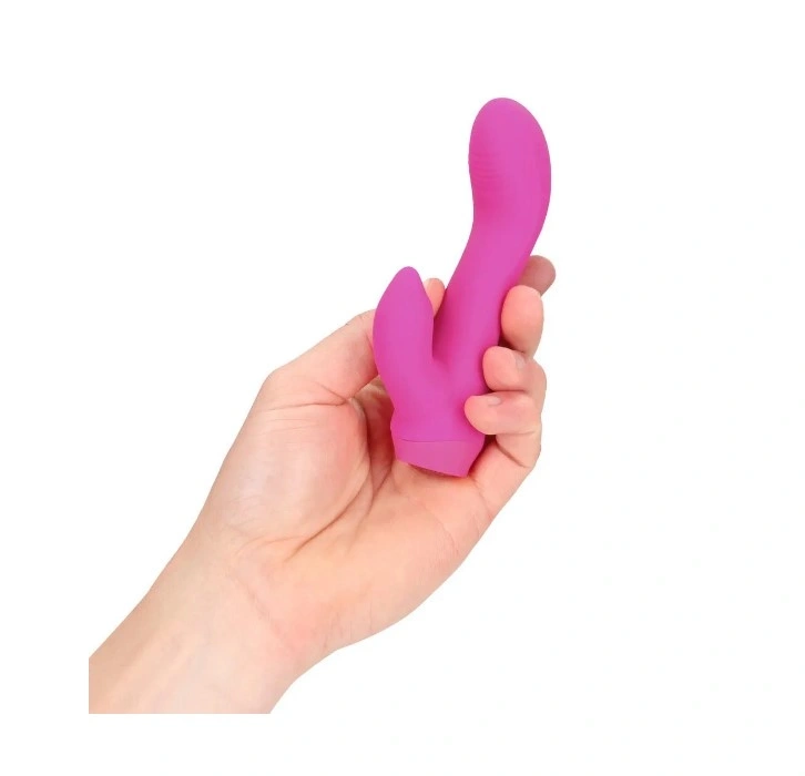 Vibrator Mini Curved Rabbit, 10 Moduri Vibratii, Silicon, USB, Roz, 13.5 cm, Nr. 4, Erotic24.ro