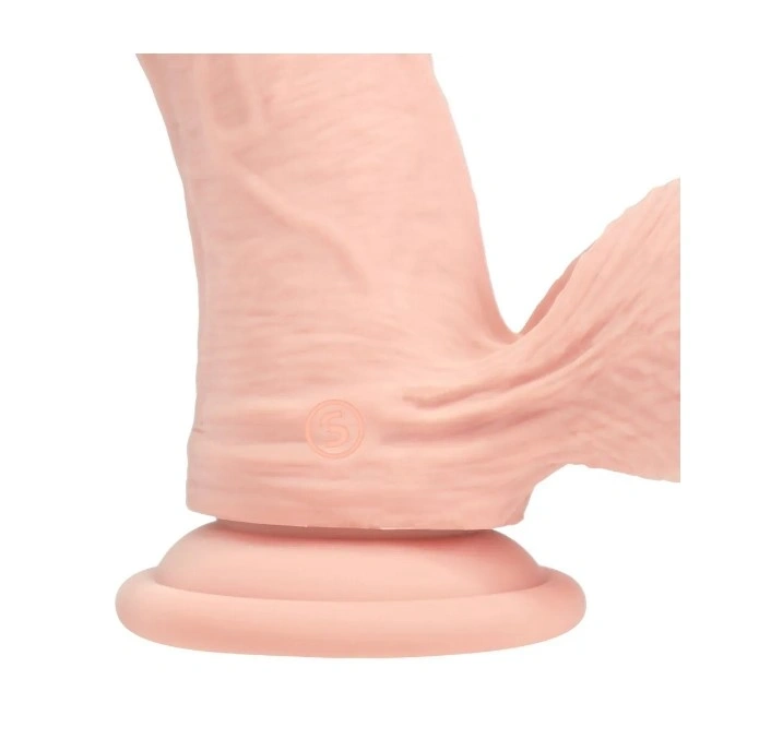 Vibrator Realist 10 Moduri Vibratii, Silicon Lichid Dubla Densitate, USB, Natural, 15.2 cm, #4, Erotic24.ro