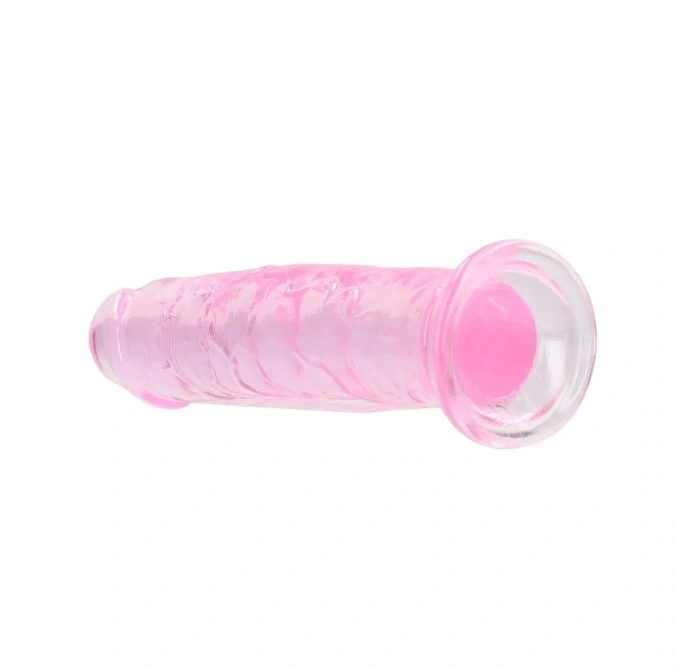 Dildo Realist Crystal Clear cu Ventuza, TPE, Roz, 14.5 cm, #3, Erotic24.ro