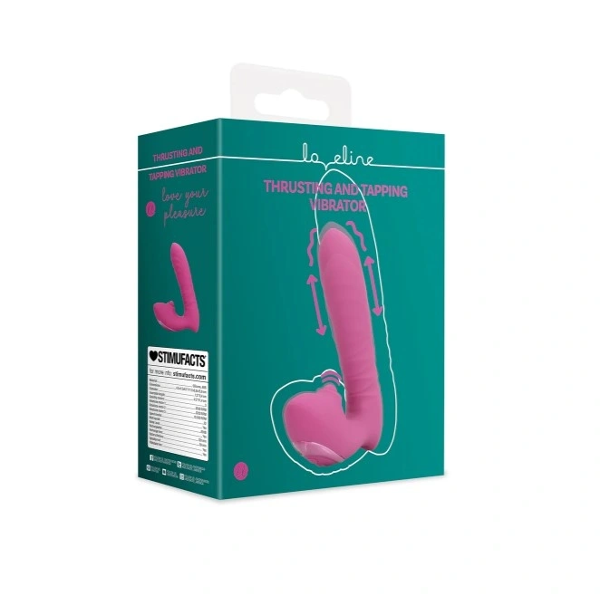Vibrator Thrusting&Tapping, 10 Moduri Stimulatoare, Silicon, USB, Roz, 15.6 cm, #9, Erotic24.ro