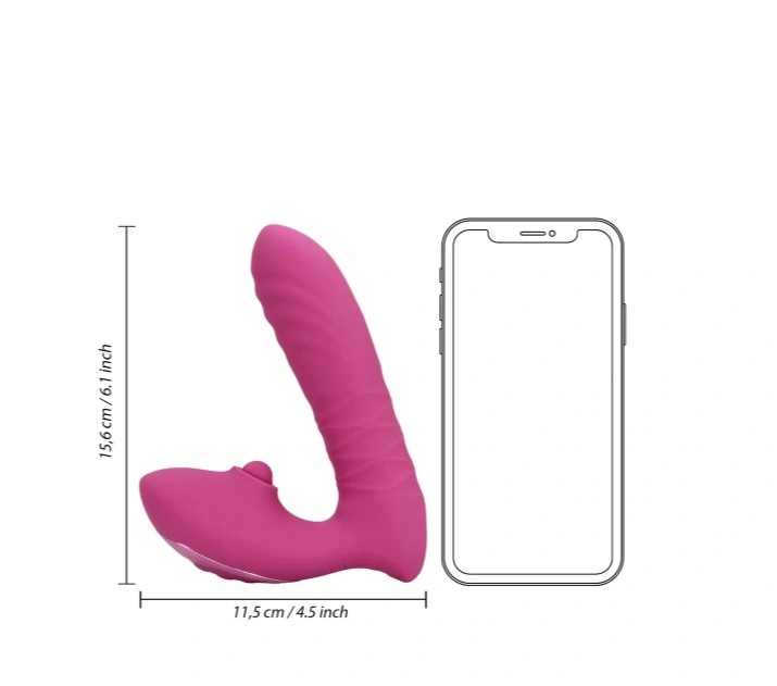 Vibrator Thrusting&Tapping, 10 Moduri Stimulatoare, Silicon, USB, Roz, 15.6 cm, #8, Erotic24.ro