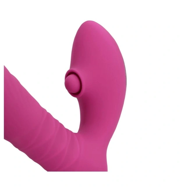 Vibrator Thrusting&Tapping, 10 Moduri Stimulatoare, Silicon, USB, Roz, 15.6 cm, #3, Erotic24.ro