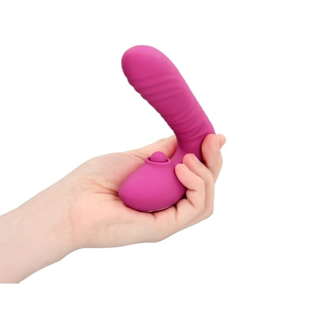 Vibrator Thrusting&Tapping, 10 Moduri Stimulatoare, Silicon, USB, Roz, 15.6 cm, #2, Erotic24.ro