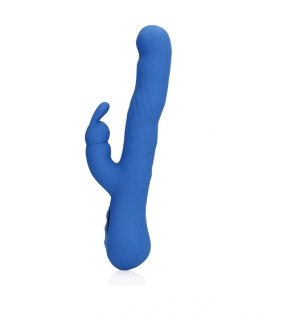 Vibrator Wiggle Rabbit 13 Moduri Stimulatoare, Silicon, USB, Albastru, 24.4 cm, Nr. 3, Erotic24.ro