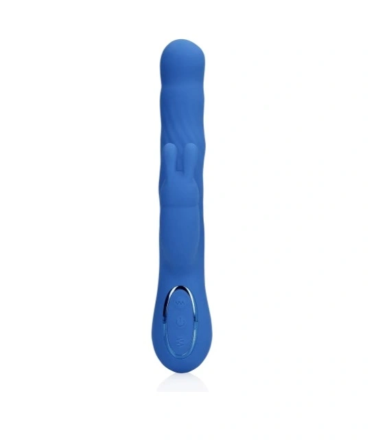 Vibrator Wiggle Rabbit 13 Moduri Stimulatoare, Silicon, USB, Albastru, 24.4 cm, Nr. 2, Erotic24.ro
