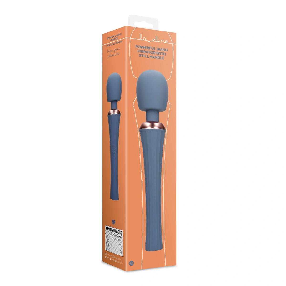 Vibrator Masaj Loveline Powerful Wand, 20 Moduri Vibratii, Silicon, USB, Albastru, 29.5 cm, #7, Erotic24.ro