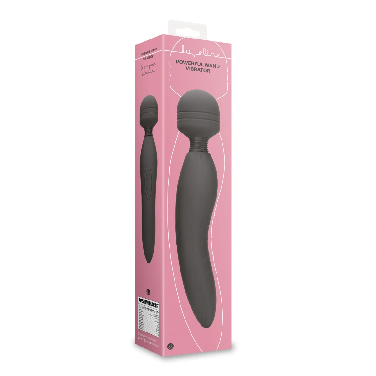 Vibrator Masaj Powerful Wand, 20 Moduri Vibratii, Silicon, USB, Gri, 30.5 cm, Nr. 7, Erotic24.ro