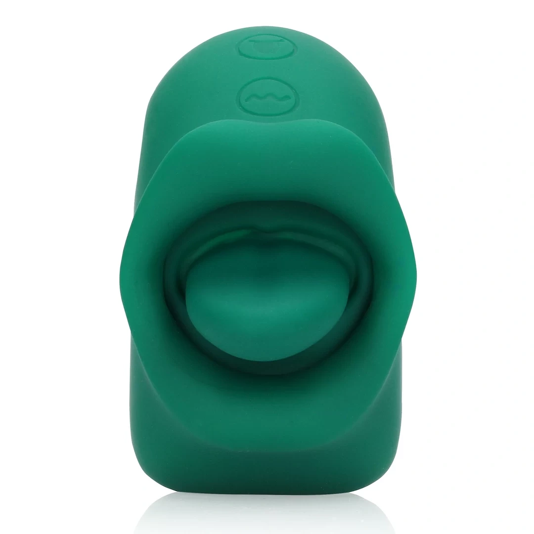 Stimulator Clitoris Licking&Vibrating, 20 Moduri Stimulatoare, Silicon, USB, Verde, 8.5 cm, #3, Erotic24.ro