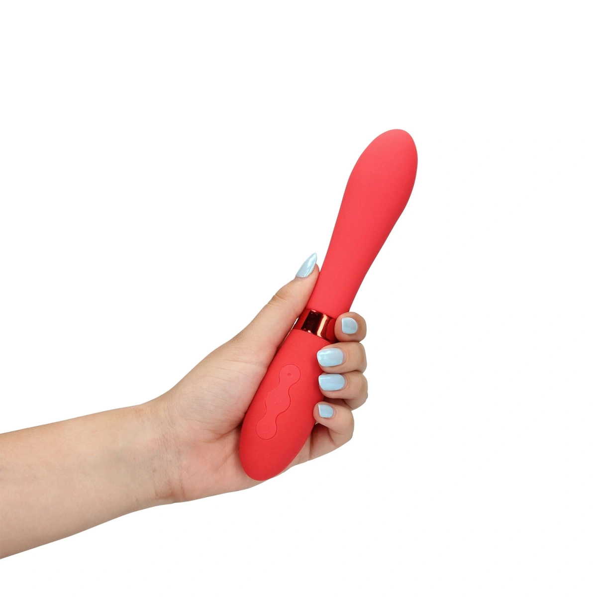 Vibrator Silicone Smooth Vibrator, 10 Moduri Vibratii, Silicon, USB, Rosu, 20.5 cm, #5, Erotic24.ro