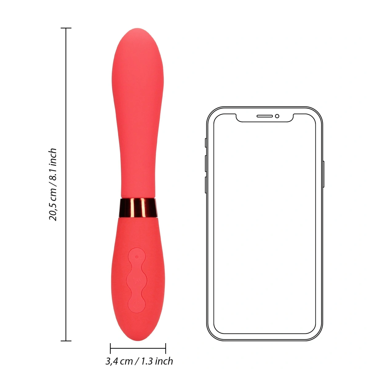 Vibrator Silicone Smooth Vibrator, 10 Moduri Vibratii, Silicon, USB, Rosu, 20.5 cm, #6, Erotic24.ro