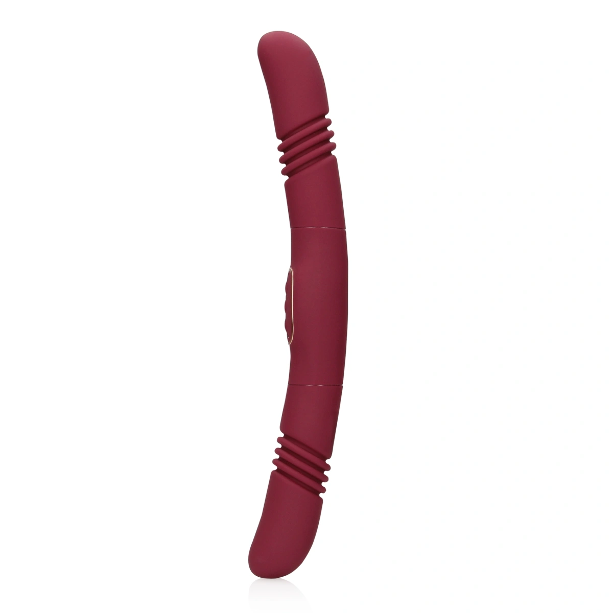 Vibrator Dublu Loveline Thrusting&Vibrating, 30 Moduri Vibratii, Silicon, USB, Rosu, 33 cm, #2, Erotic24.ro
