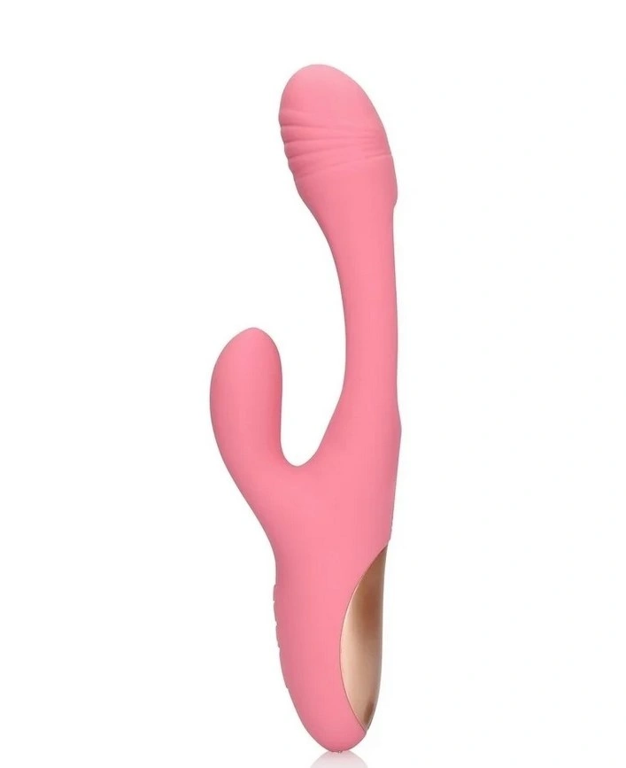 Vibrator Iepuras Flapping G-Spot Rabbit, 21 Moduri Stimulatoare, Silicon, USB, Roz, 24.8 cm