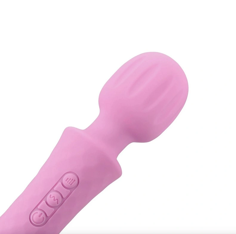 Vibrator Masaj Small Wand Vibrator, 20 Moduri Vibratii, 8 Intensitati, Silicon, USB, Roz, 20.7 cm, #2, Erotic24.ro