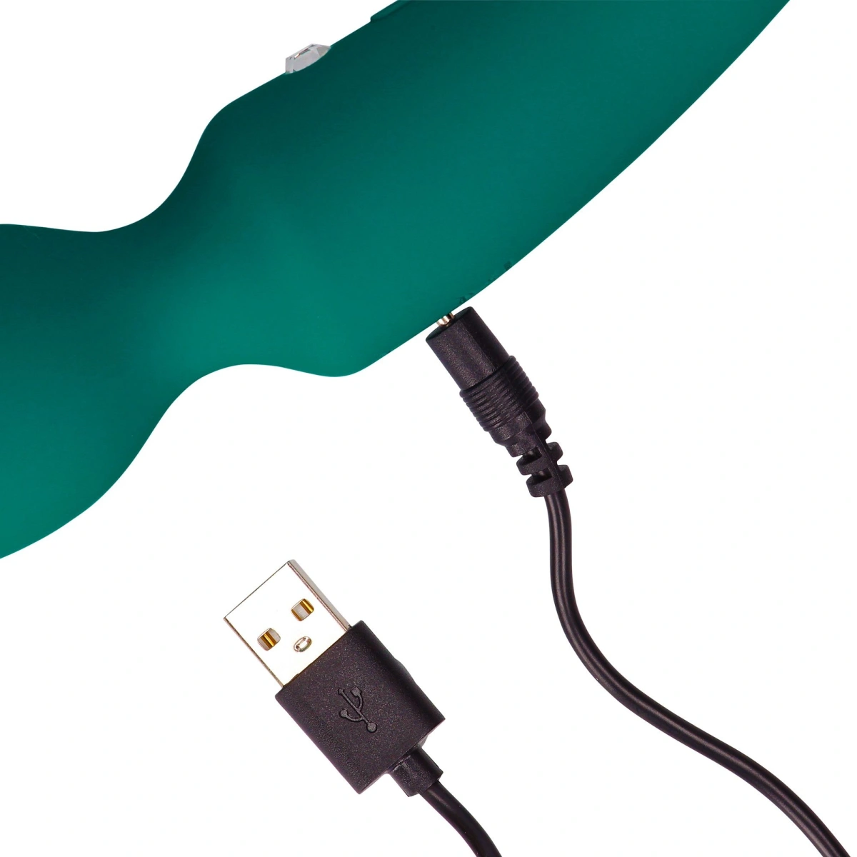 Vibrator Masaj Double-Sided Wand, 10+10 Moduri Vibratii, Silicon, USB, Verde, 23.5 cm, Nr. 5, Erotic24.ro