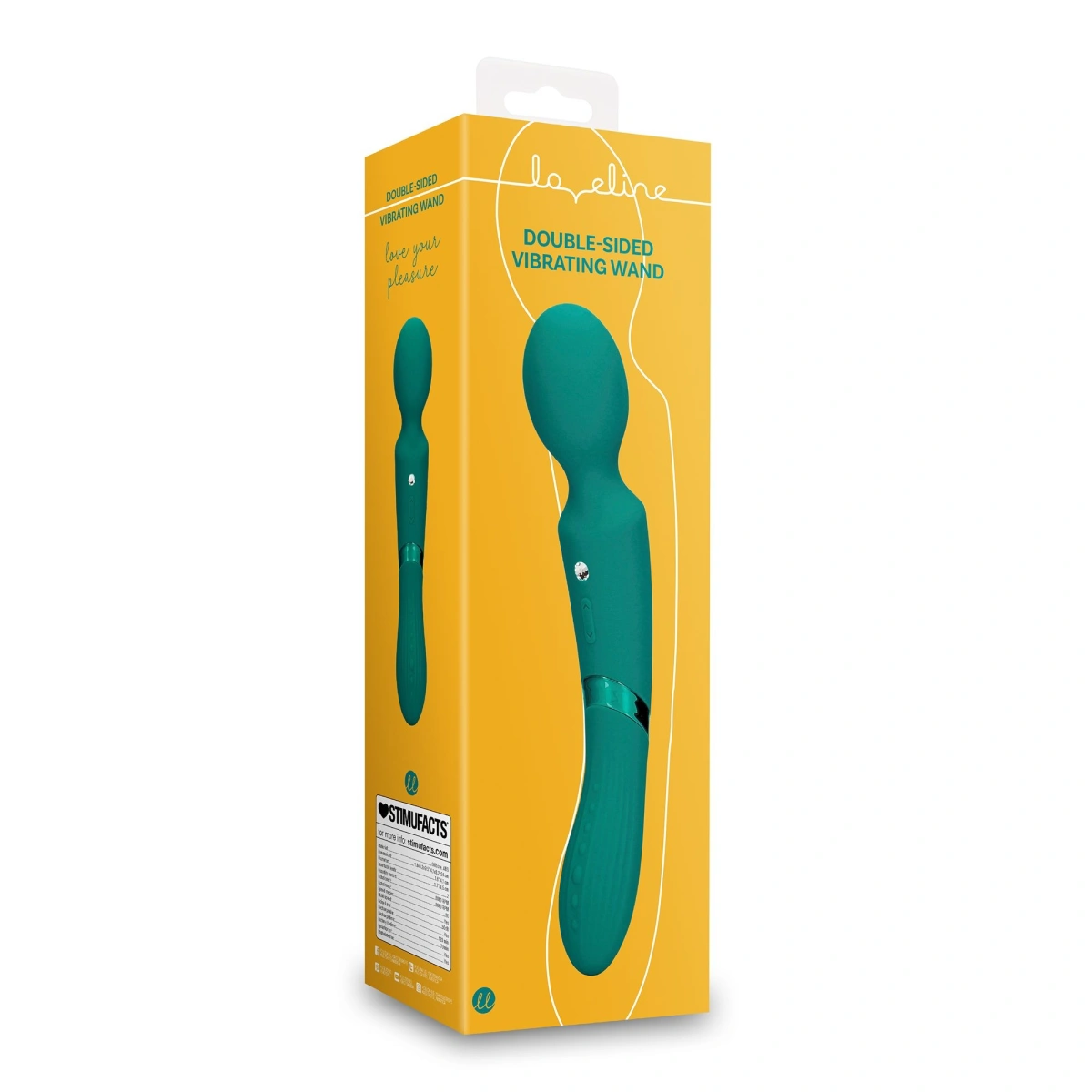 Vibrator Masaj Double-Sided Wand, 10+10 Moduri Vibratii, Silicon, USB, Verde, 23.5 cm, Nr. 7, Erotic24.ro