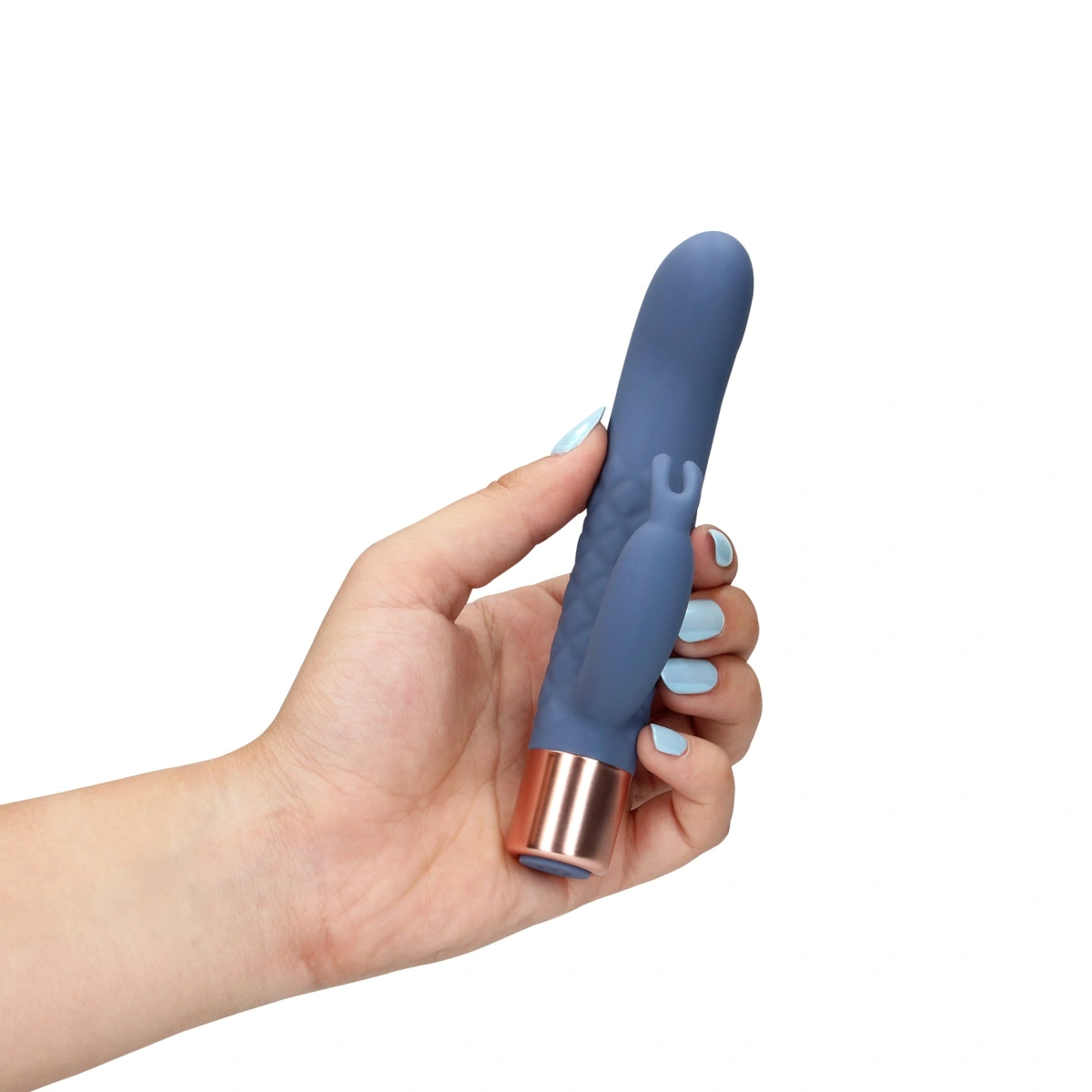 Vibrator Iepuras Mini Rabbit, 10 Moduri Vibratii, Silicon, USB, Albastru, 14.3 cm, Nr. 7, Erotic24.ro