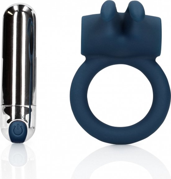 Inel Penis Vibrating Rabbit, 10 Viteze Vibratii, Silicon, USB, Albastru, #3, Erotic24.ro