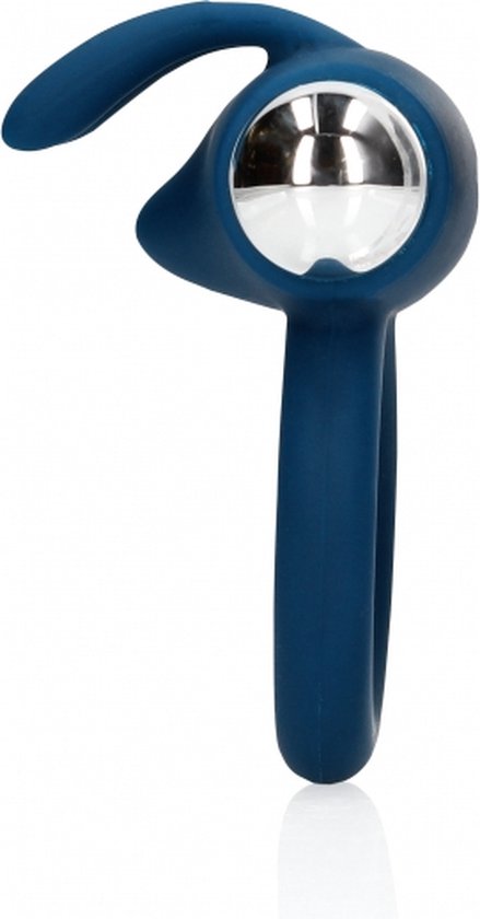 Inel Penis Vibrating Rabbit, 10 Viteze Vibratii, Silicon, USB, Albastru, #2, Erotic24.ro