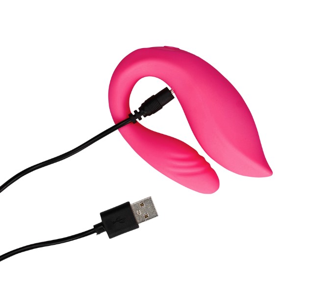 Vibrator Cuplu Couple Toy Remote Control, 10 Moduri Vibratii, Silicon, USB, Roz, Nr. 5, Erotic24.ro