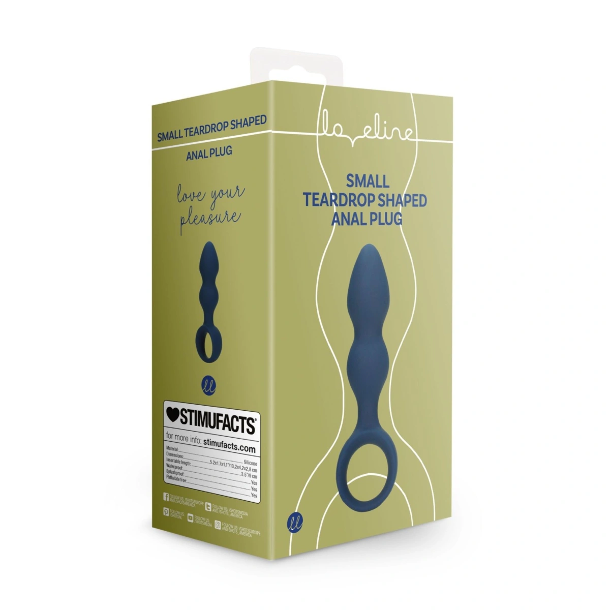 Dop Anal Small Teardrop, Silicon, Albastru, 13.2 cm, #7, Erotic24.ro