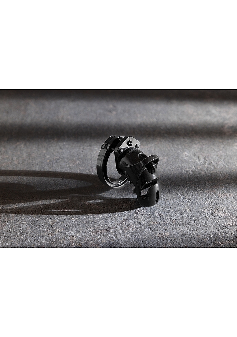 Cusca de Castitate Model 25, Policarbonat, Negru, #5, Erotic24.ro