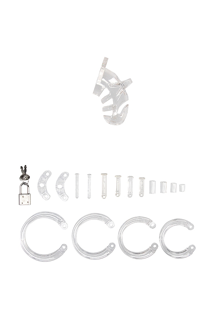 Cusca de Castitate Model 25, Policarbonat, Transparent, #4, Erotic24.ro