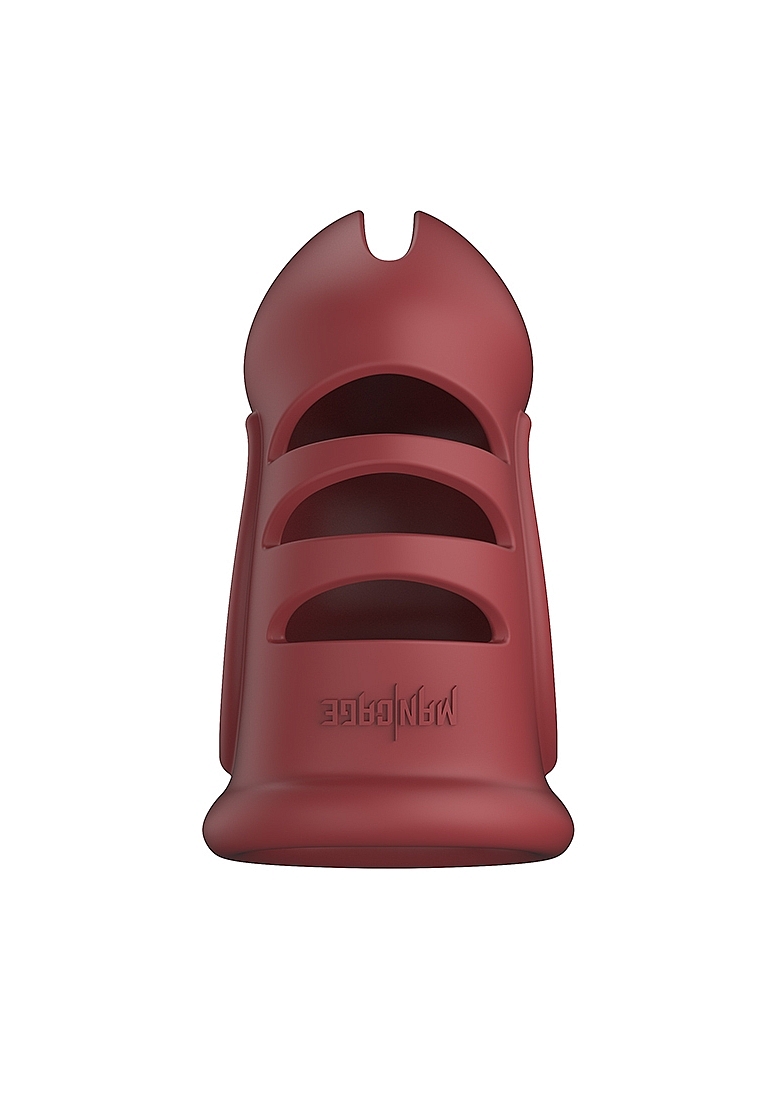 Cusca de Castitate Model 28, Silicon Ultra Soft, Rosu, Nr. 3, Erotic24.ro