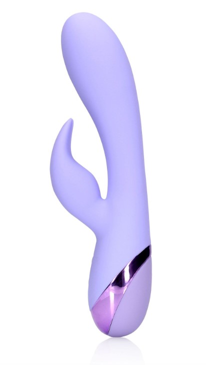 Vibrator Smooth Silicone Rabbit Vibrator, 10 Moduri Vibratii, USB, 20 cm, Mov, #2, Erotic24.ro