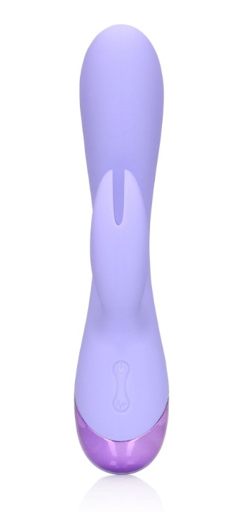 Vibrator Smooth Silicone Rabbit Vibrator, 10 Moduri Vibratii, USB, 20 cm, Mov, #3, Erotic24.ro