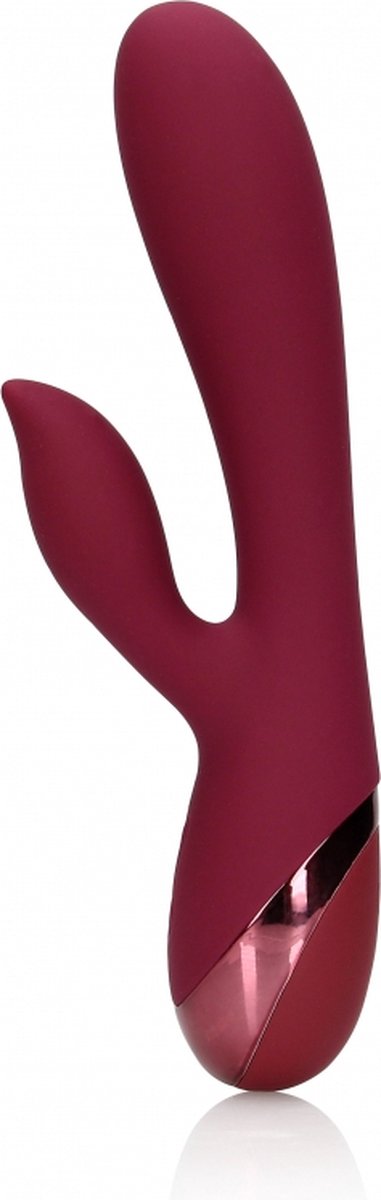 Vibrator Iepuras Loveline, 10 Moduri Vibratii, Silicon, USB, Visiniu, 20 cm, #2, Erotic24.ro