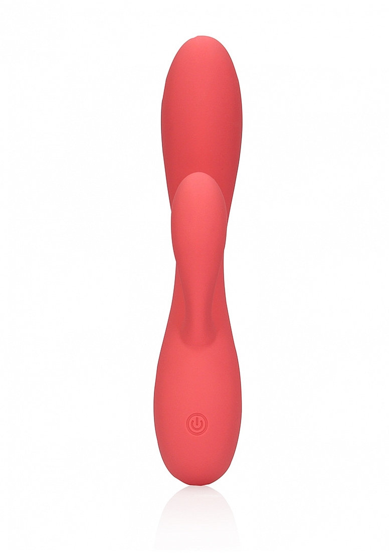 Vibrator Smooth Ultra Soft Silicone Rabbit, 10 Moduri Vibratii, Rosu, 20 cm, Nr. 3, Erotic24.ro