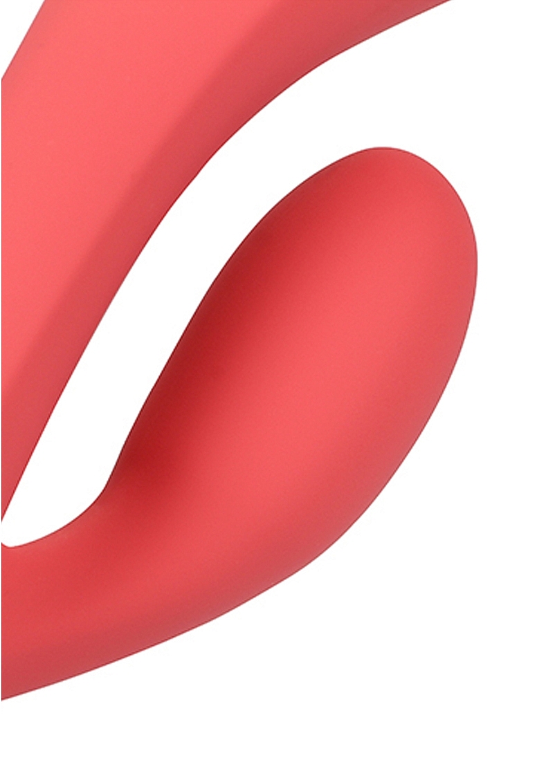 Vibrator Smooth Ultra Soft Silicone Rabbit, 10 Moduri Vibratii, Rosu, 20 cm, Nr. 6, Erotic24.ro