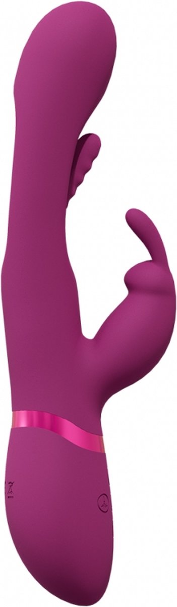 Vibrator Mika Triple G-Rabbit, Silicon, USB, Roz, 23.2 cm, Nr. 2, Erotic24.ro