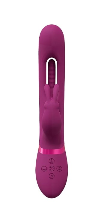 Vibrator Mika Triple G-Rabbit, Silicon, USB, Roz, 23.2 cm, Nr. 3, Erotic24.ro