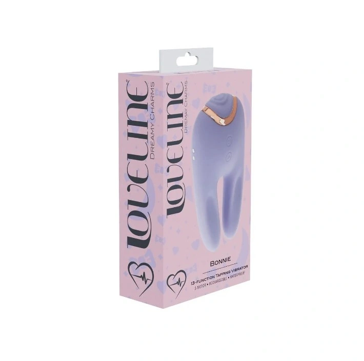 Stimulator Bonnie Double-Ended, 13 Moduri Tapare, Silicon, USB, Mov, 11 cm, Nr. 7, Erotic24.ro