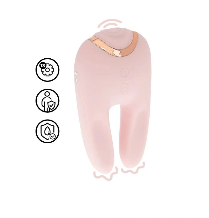 Stimulator Bonnie Double-Ended, 13 Moduri Tapare, Silicon, USB, Roz, 11 cm, Nr. 1, Erotic24.ro
