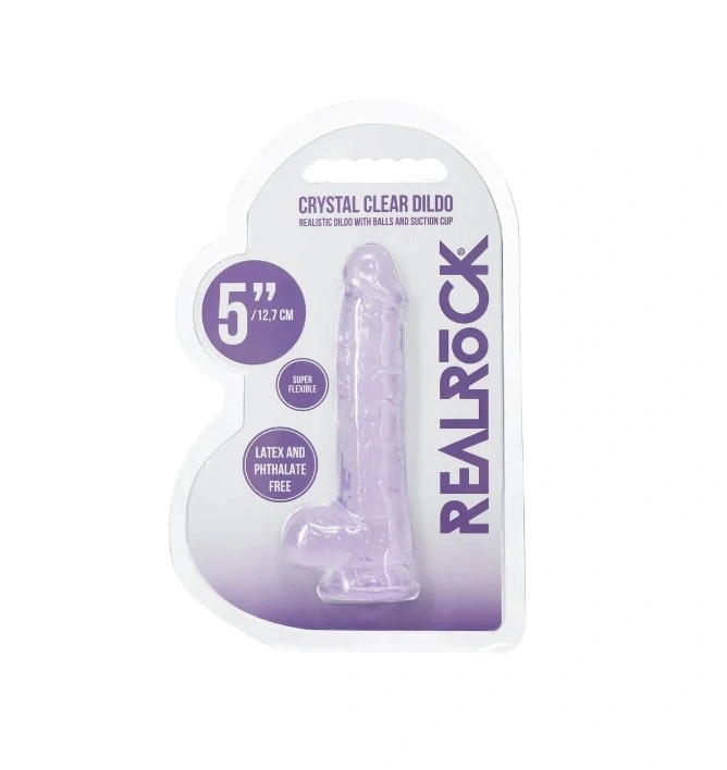 Dildo Realist Crystal Clear, TPE, Mov, 14.5 cm, Nr. 4, Erotic24.ro