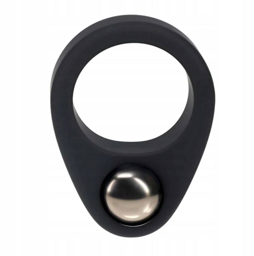 Inel de Penis Single Weighted Ball, Silicon, Negru, 78 gr, #2, Erotic24.ro