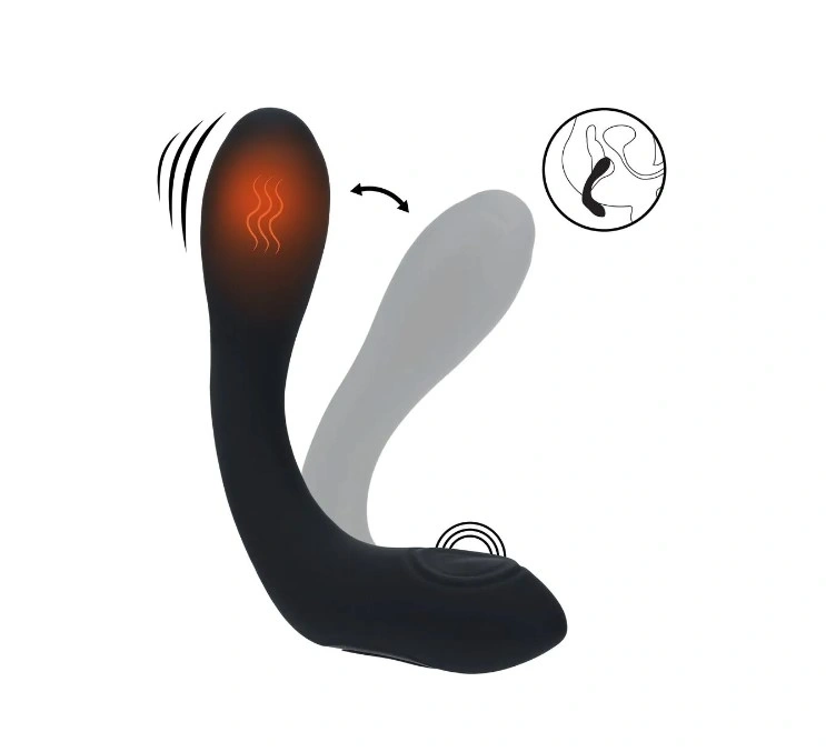 Stimulator Prostata Bendable, 10 Moduri Vibratii, 10 Moduri Pulsatii, Functie de Incalzire, Silicon, USB, Negru, #1, Erotic24.ro