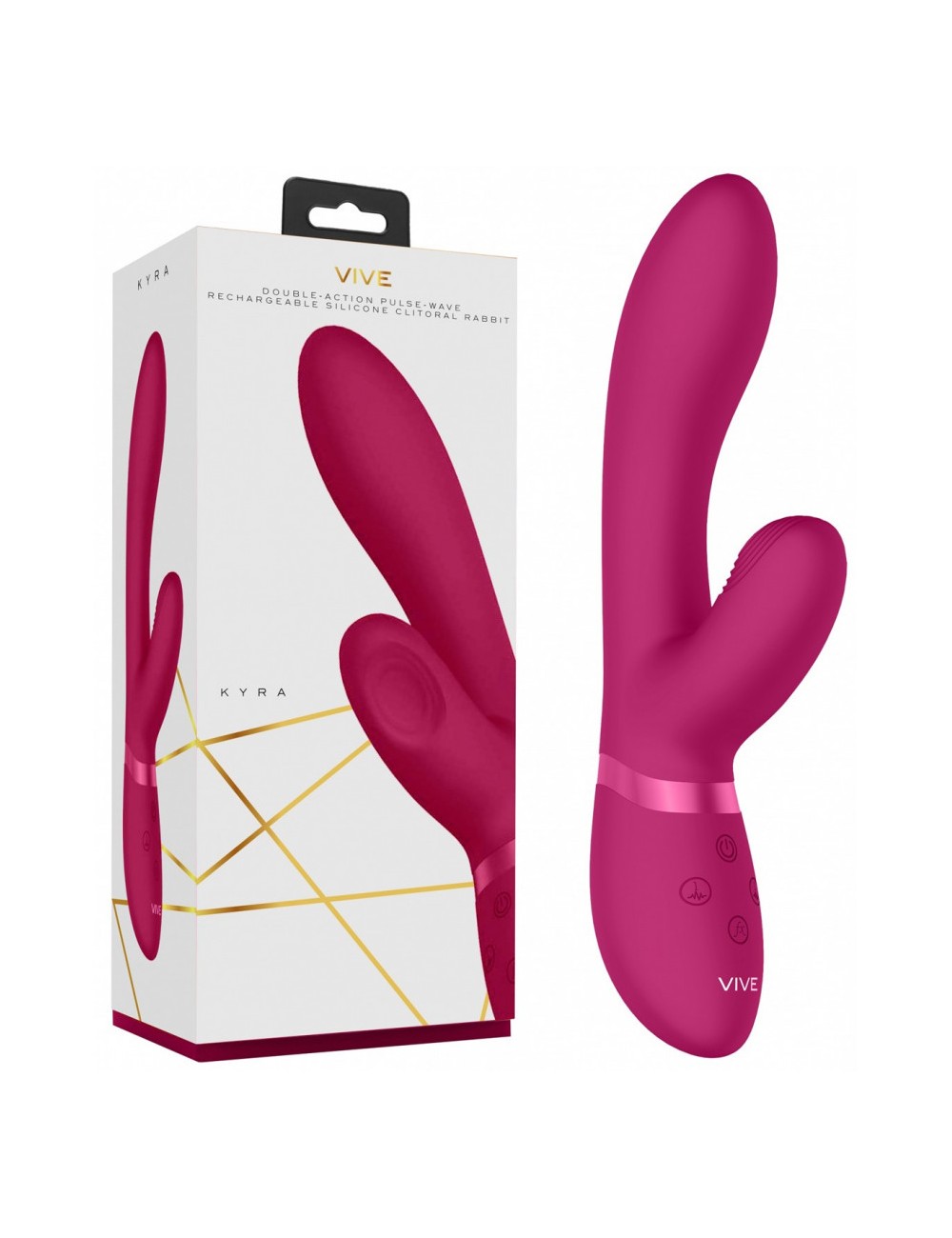 Vibrator Kyra Double Action Vibrating Pulse-Wave Stimulator Silicon Roz 21.3 cm, #6, Erotic24.ro