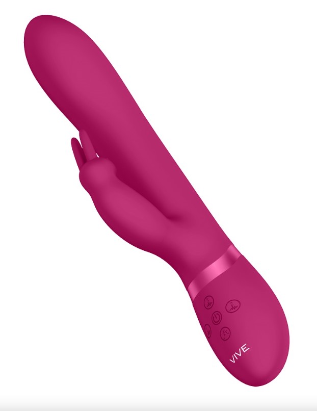Vibrator Rabbit 3-in-1 Amoris Stimulating Beads Silicon Roz, #2, Erotic24.ro