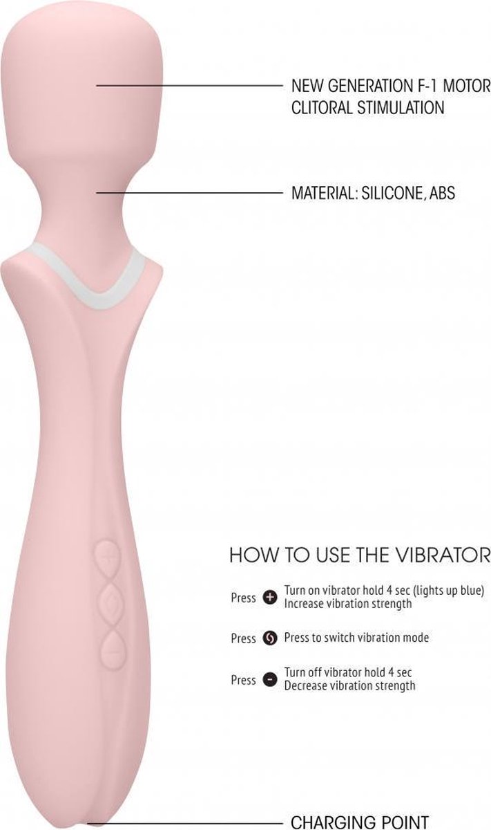 Vibrator Masaj Jiggle, 10 Moduri Vibratii, Silicon, USB, Roz, 22.6 cm, #3, Erotic24.ro