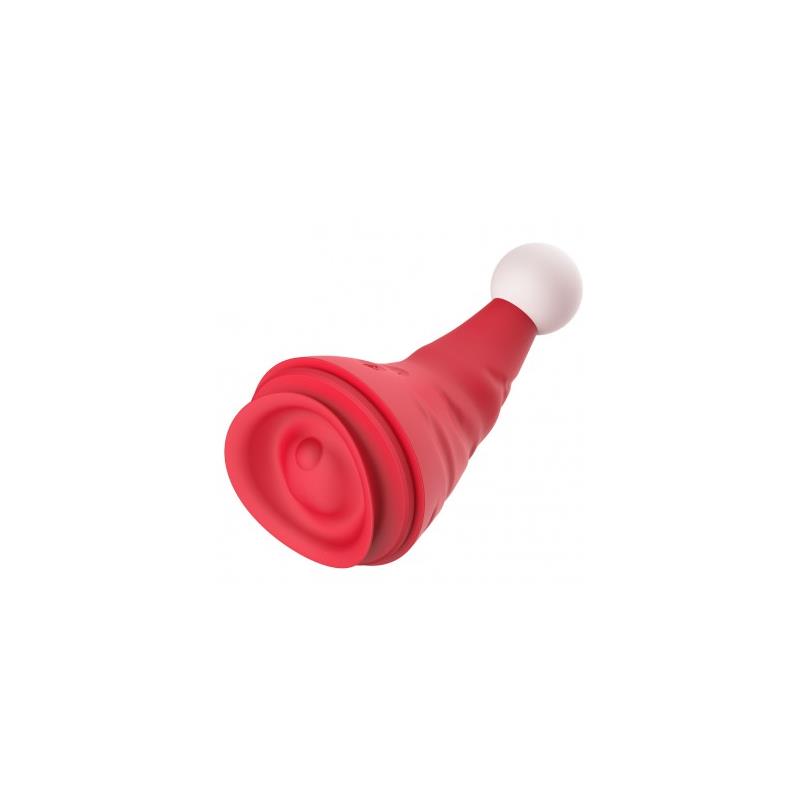 VIbrator Limited Edition Naughty Hat, 10 Moduri Vibratii, Silicon, USB, Rosu/Alb, Nr. 7, Erotic24.ro