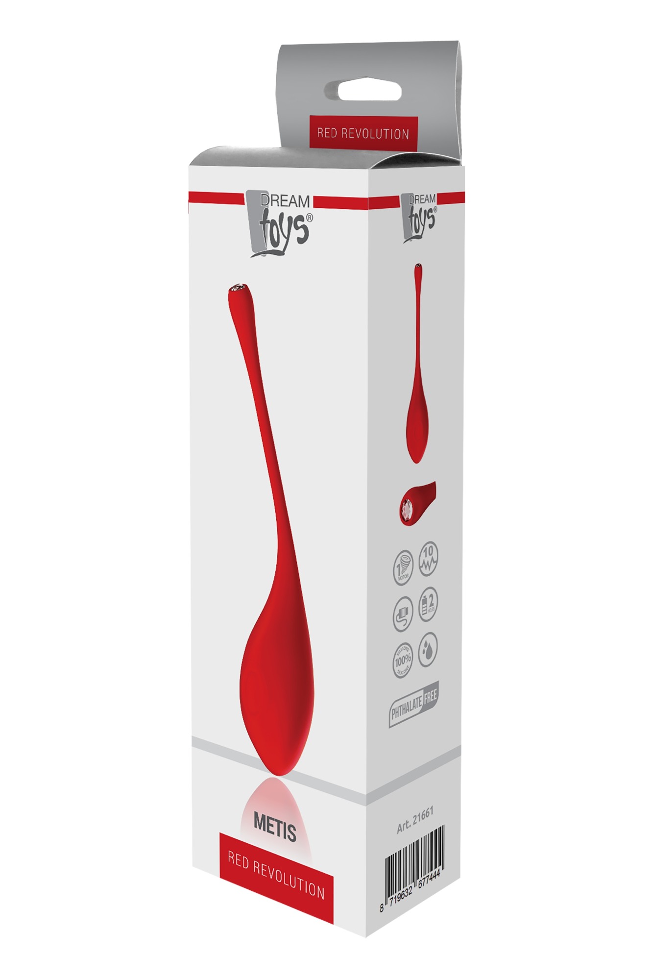 Bila Vaginala Metis Red Revolution, 10 Moduri Vibratii, Silicon, USB, Rosu, #8, Erotic24.ro