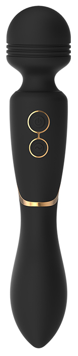 Vibrator Wand Elite Celine Silicon USB Negru/Auriu, Nr. 4, Erotic24.ro
