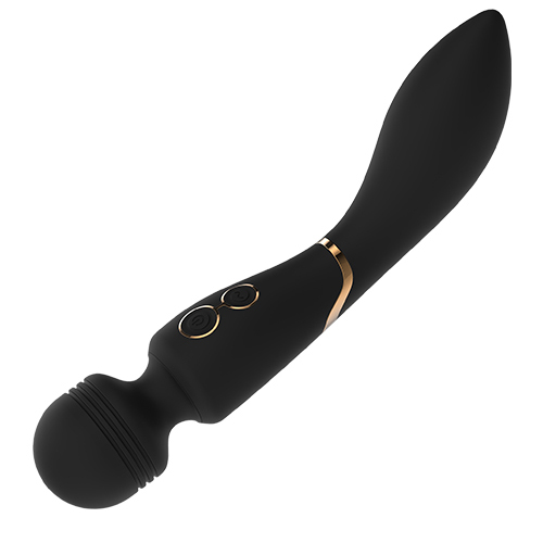 Vibrator Wand Elite Celine Silicon USB Negru/Auriu, Nr. 5, Erotic24.ro