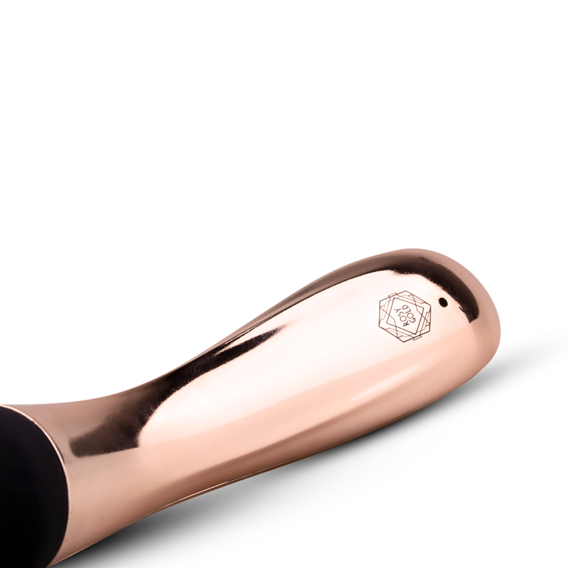 Vibrator Masa Curved Rosy Gold, 10 Moduri Vibratii, USB, 21 cm, #4, Erotic24.ro