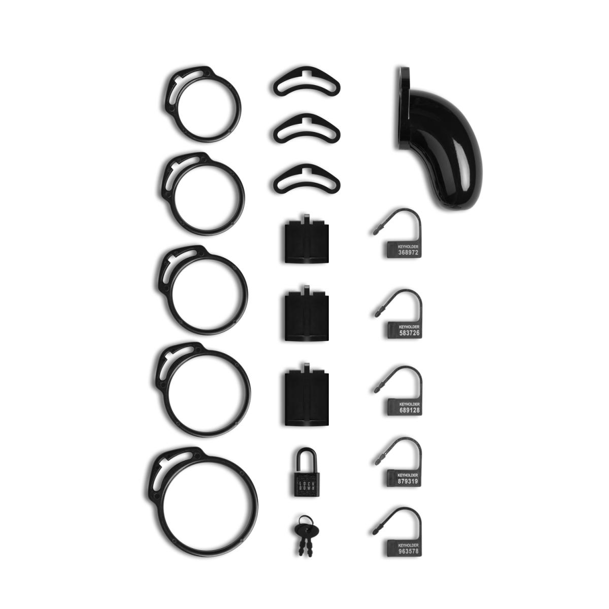 Cusca de Castitate Lockdown Medium, Negru, #2, Erotic24.ro